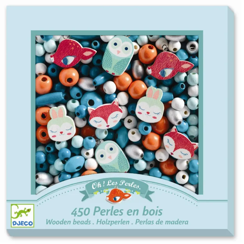 Djeco Wooden Beads, Forest Animals