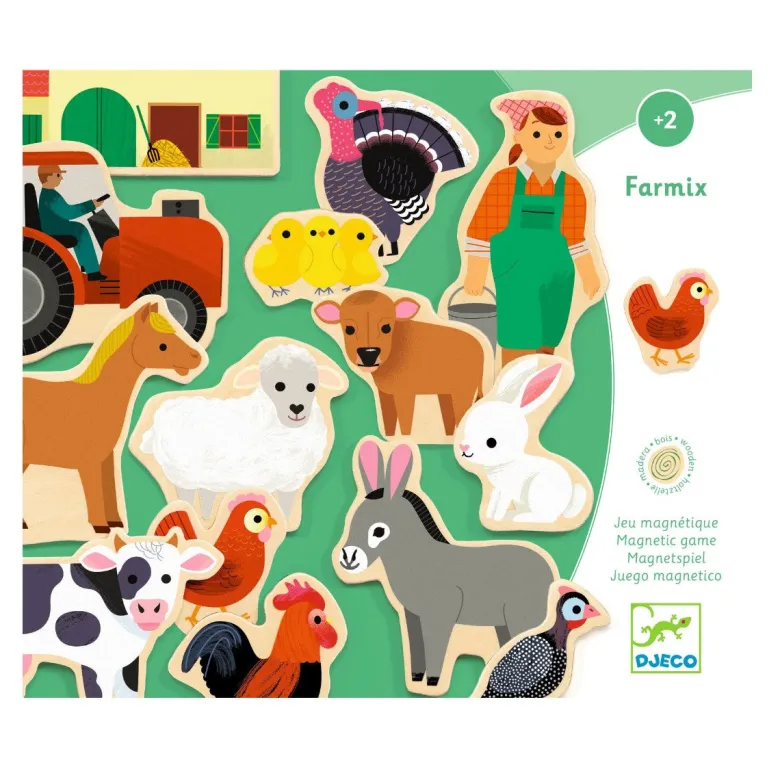 Djeco Wooden Magnets, Farmix
