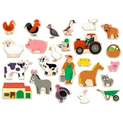 Djeco Wooden Magnets, Farmix