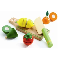 Djeco Wooden Play Food - Slicing Fruits and Vegetables