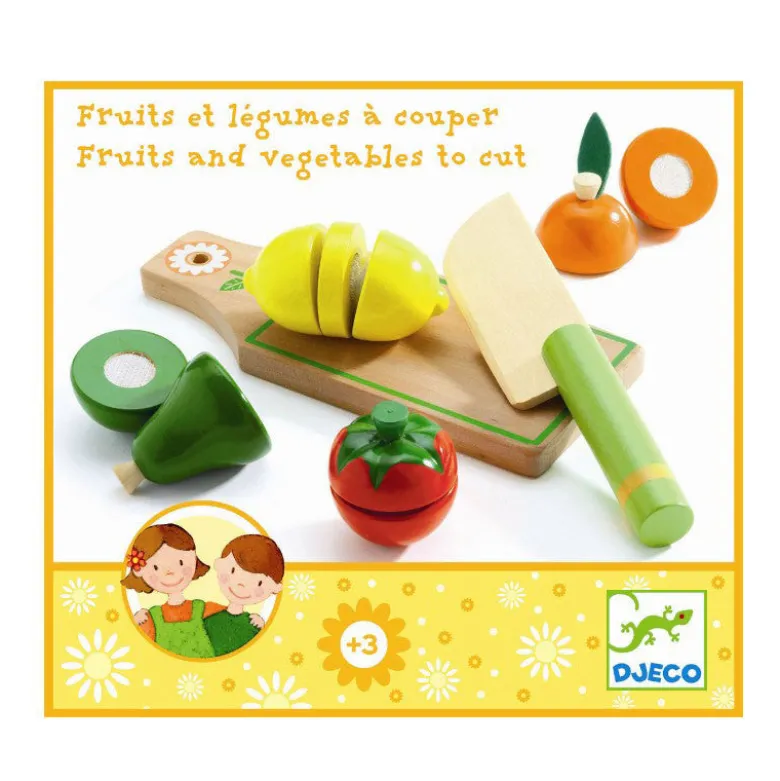 Djeco Wooden Play Food - Slicing Fruits and Vegetables