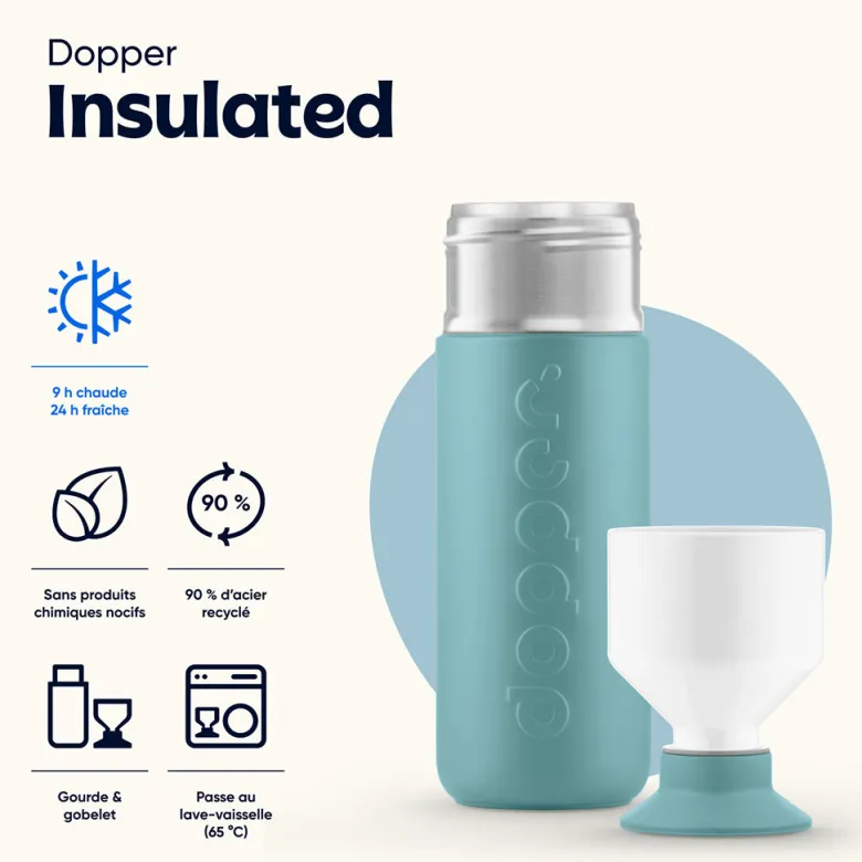 Dopper Insulated Thermo Bottle, 580 ml - Bottlenose Blue