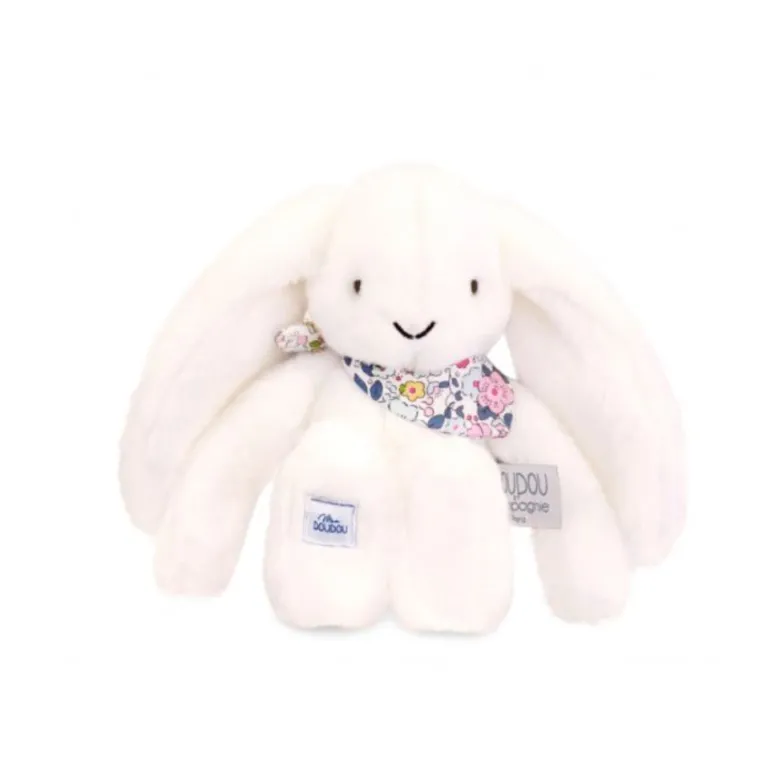 Doudou et Compagnie Flower Bunny, White - 25 cm