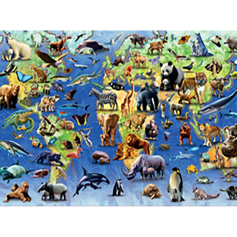 Educa Puzzle, Over 100 Endangered Animal Species - 500 Pieces