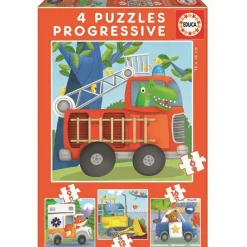 Educa Puzzle Set, 4 Puzzles, Rescue Patrol - 6, 9, 12, and 16 Pieces