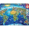 Educa Puzzle, World Landmarks Globe, Iconic Sites of the Globe - 2000 Pieces