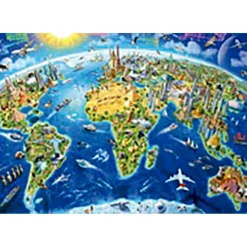 Educa Puzzle, World Landmarks Globe, Iconic Sites of the Globe - 2000 Pieces