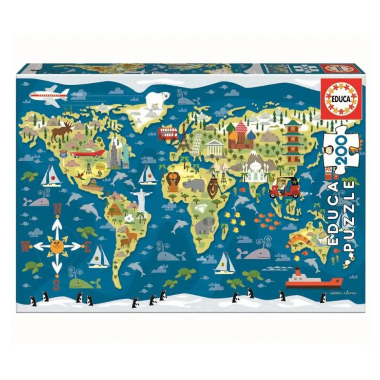 Educa Puzzle, World Map - 200 Pieces