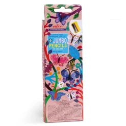 eeBoo 6 Double-Ended Jumbo Colored Pencils, Butterfly Collection