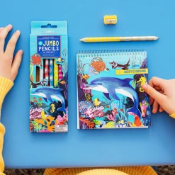 eeBoo 6 Jumbo Color Pencils, Sea Life Edition
