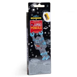 eeBoo 6 Jumbo Double-Ended Colored Pencils, Robot