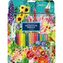 eeBoo 24 Watercolor Pencils, Seaside Garden