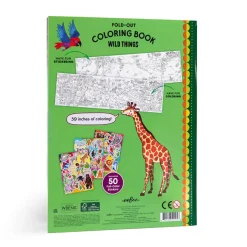 eeBoo Fold-Out Coloring Book, Wild Animals