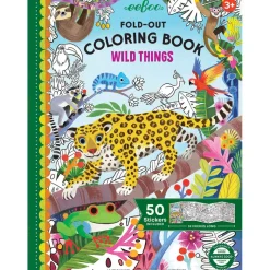 eeBoo Fold-Out Coloring Book, Wild Animals