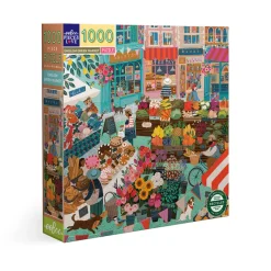 eeBoo Jigsaw Puzzle 1000 Pieces, English Green Market