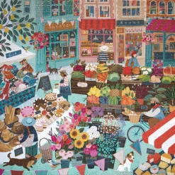 eeBoo Jigsaw Puzzle 1000 Pieces, English Green Market