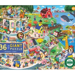 eeBoo Jumbo Puzzle 36 Pieces, The Cozy Town