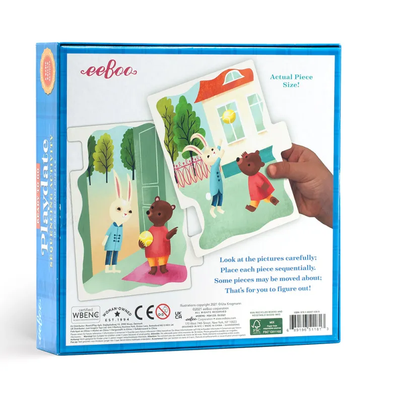 Eeboo Jumbo Puzzle, Playdate - 10 Pieces