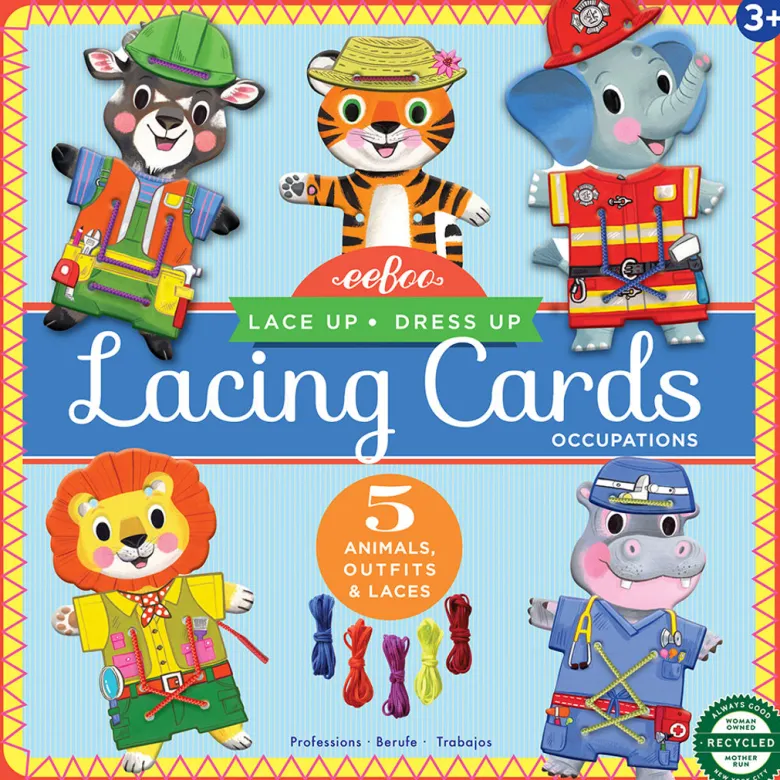 eeBoo Lace-up Cards/Sewing Cards - Workwear