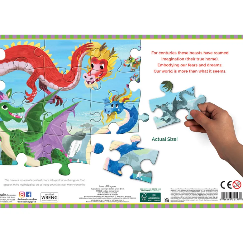 eeBoo Puzzle 100 Pieces, Dragon's World