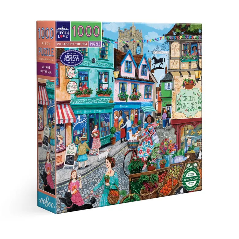 eeBoo Puzzle 1000 pieces, Village by the Sea