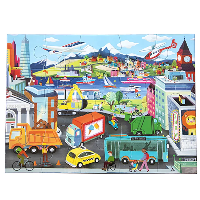 Eeboo Puzzle, Modes of Transportation - 20 pieces