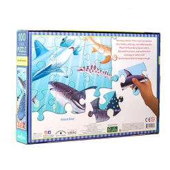 Eeboo Puzzle, Sharks in the Deep - 100 Pieces