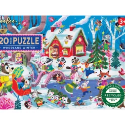eeBoo Puzzle with 20 Pieces, The Forest's Winter Animals