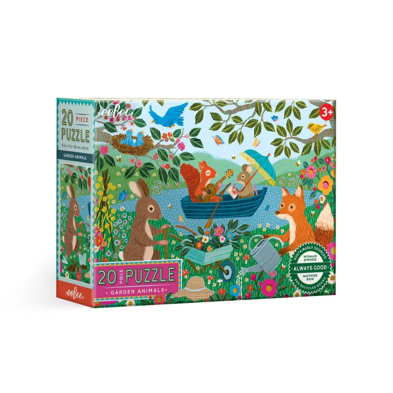 eeBoo Puzzle with 20 Pieces - Garden Animals