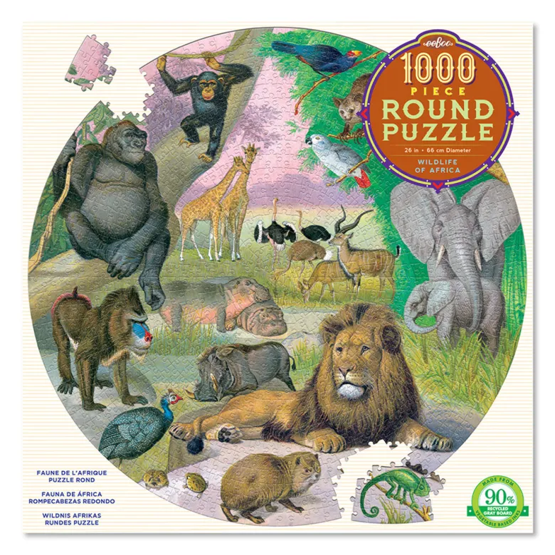 eeBoo, Round Puzzle 1000 Pieces - Africa