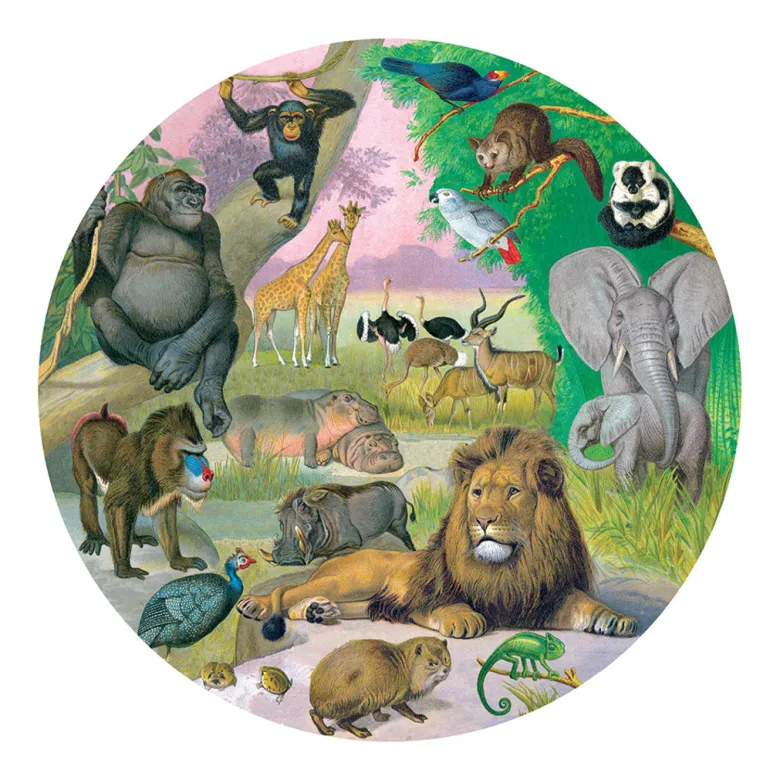 eeBoo, Round Puzzle 1000 Pieces - Africa