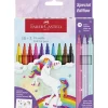 Faber-Castell 10+3 Felt Tip Markers and Stickers - Unicorn