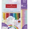 Faber-Castell, 18+6 Grip Unicorn Colored Pencils, Sparkle
