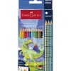 Faber-Castell 10+3 Grip Watercolor Pencils + Stickers, Dinosaur