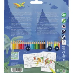 Faber-Castell 18+6 Grip Watercolor Colored Pencils + Stickers, Dinosaur