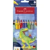 Faber-Castell, 8+2 Jumbo Grip Colors with Stickers – Dinosaur