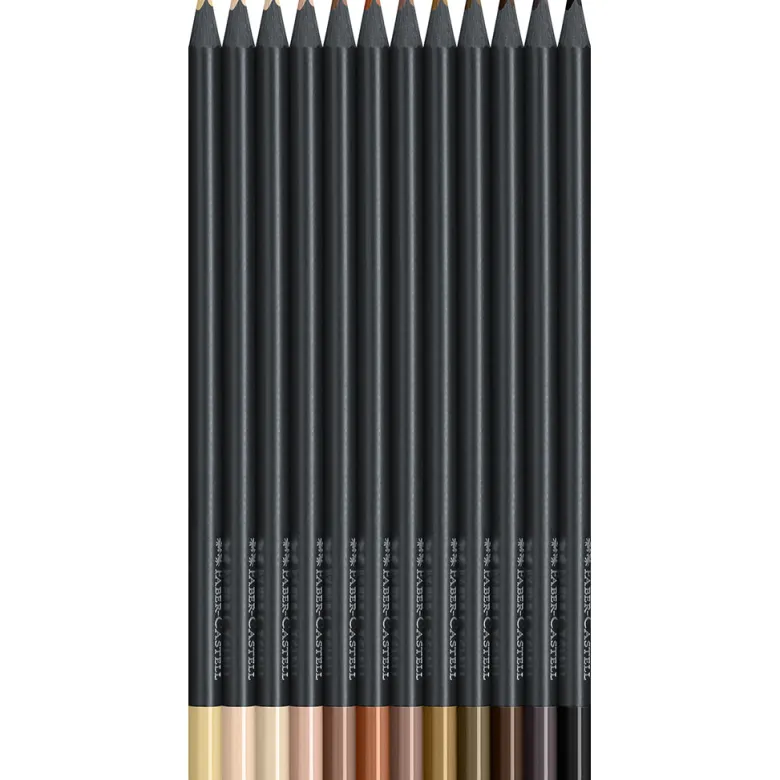 Faber-Castell, Black Edition, 12 Colored Pencils - Skintones