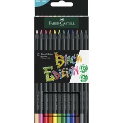 Faber-Castell, Black Edition, 12 Colored Pencils – Assorted Colors