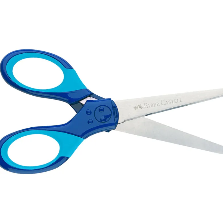 Faber-Castell Children's Scissors for Right and Left Hands with Case - Blue