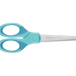 Faber-Castell Children's Scissors for Right and Left-Handed Use with Case - Turquoise