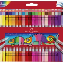 Faber-Castell, Double Tip Felt Markers with Thick and Thin Tips - 40 Pieces