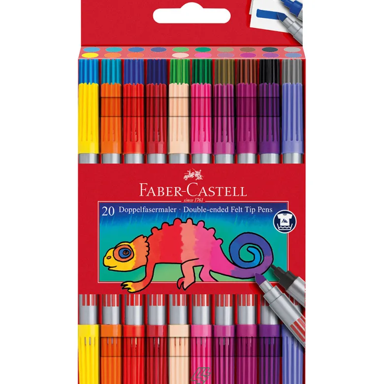 Faber-Castell, Double-Ended Markers with Thick and Thin Tips - 20 Pieces