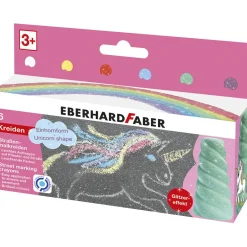 Faber-Castell EFA Sidewalk Chalk, 6 pcs – Unicorn Glitter