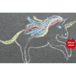 Faber-Castell EFA Sidewalk Chalk, 6 pcs – Unicorn Glitter