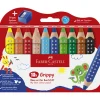 Faber-Castell, Grippy Jumbo Coloring Pencils – Set of 10 + 1 Pencil Sharpener