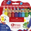 Faber-Castell Grippy Jumbo Colored Pencils Set - 16 Pieces with Sharpener