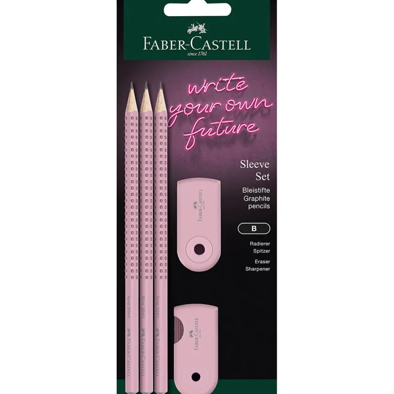 Faber-Castell 5-in-1 Grip Sleeve Set, Rose