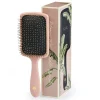 Fan Palm Hairbrush, Bloom Paddle Wet Brush – Large Rose with Glitter