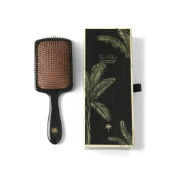 Fan Palm Hairbrush, Bloom Paddle Wet Brush - Large Black Glitter