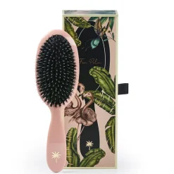 Fan Palm Hairbrush, Blush - Medium Blush Pink Glitter